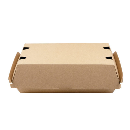 Boite burger carton kraft brun microcannelé  225x125mm H82mm-200Pcs