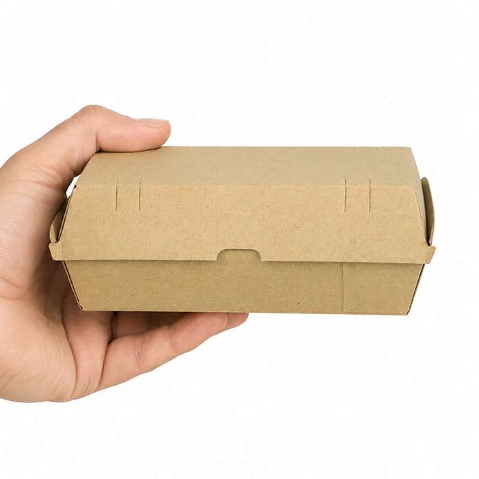 Boite burger carton kraft brun microcannelé  245x135mm H75mm-200Pcs
