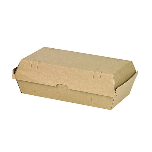 Boite burger carton kraft brun microcannelé  245x135mm H75mm-200Pcs