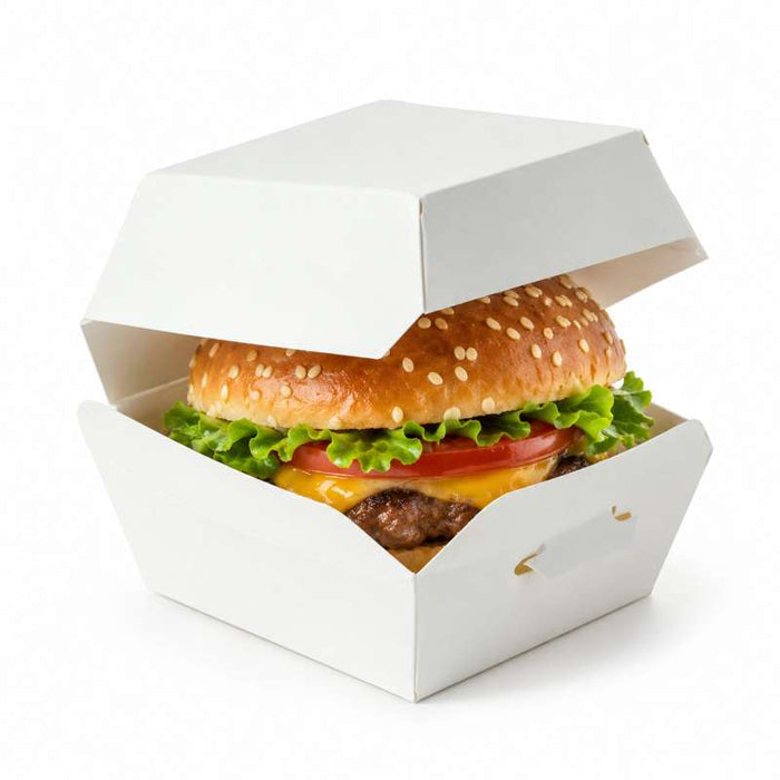 Mini Boite burger en carton blanc  70x70mm H50mm-500Pcs