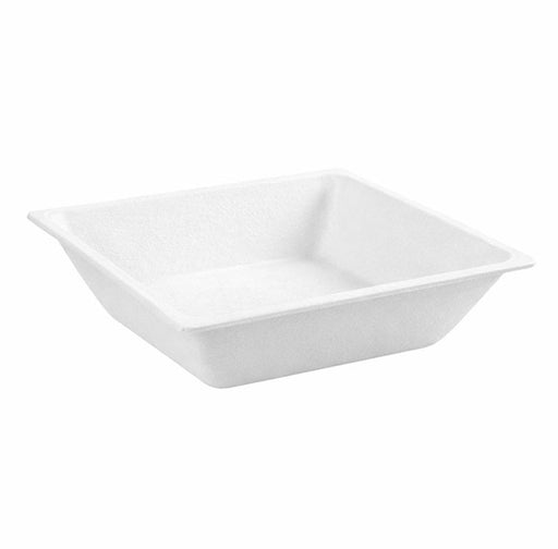 
Plato hondo rectangular de pulpa blanco 250ml 130x130mm A28mm - 50Uds
