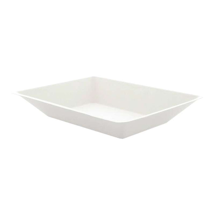 Assiette blanche rectangulaire "Eco-Design" en pulpe 170x130mm 450ml - 500Pcs