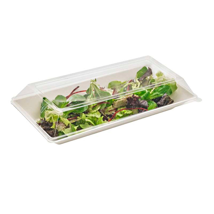 Assiette rectangulaire en pulpe blanche "Eco-Design" 260x130mm 500ml - 500Pcs