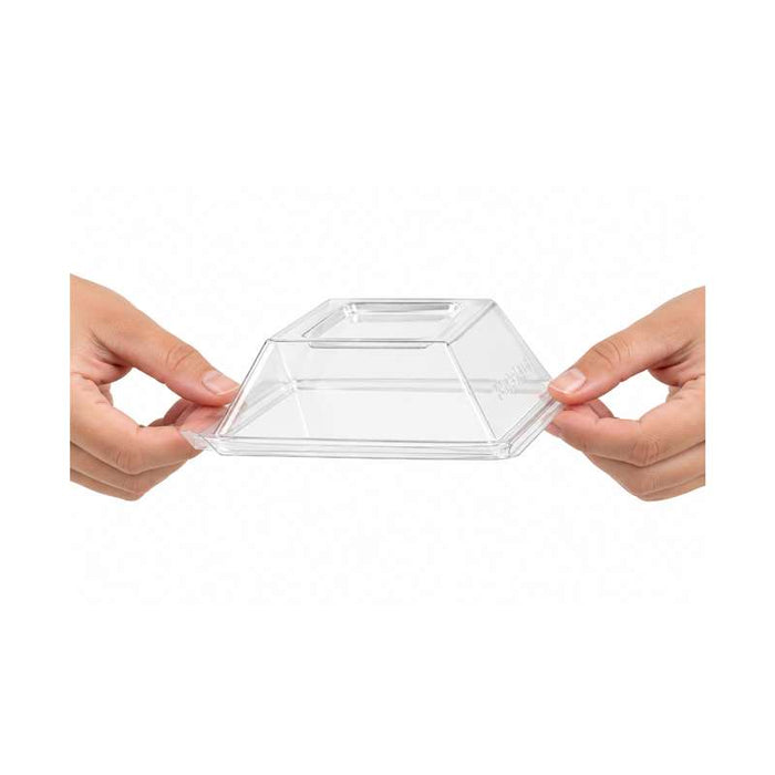 Couvercle dôme rectangulaire transparent en plastique PET  132x88mm H33mm-100Pcs
