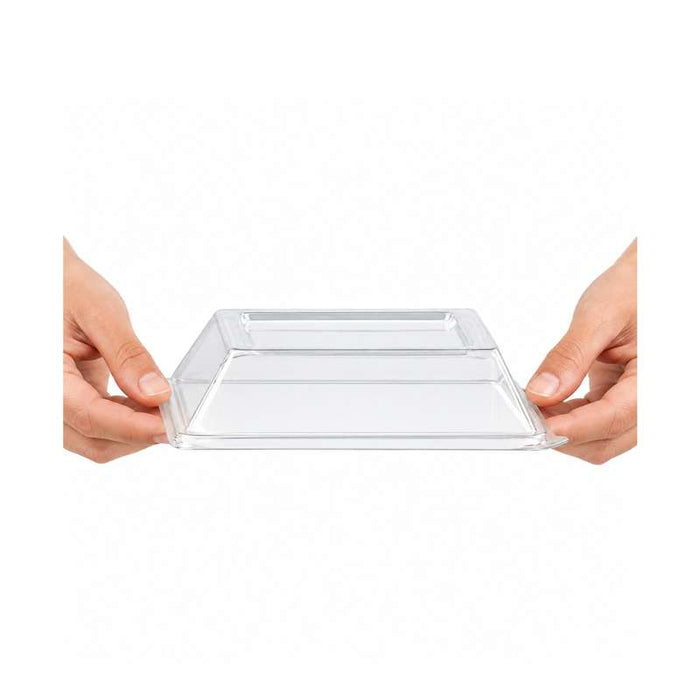 Couvercle dôme rectangulaire transparent en plastique PET  132x132mm H31mm-100Pcs