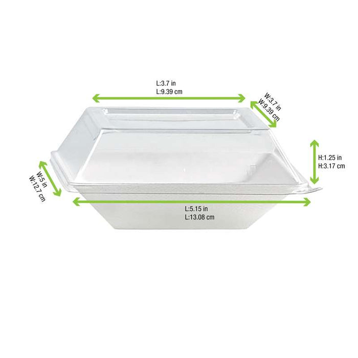 Couvercle dôme rectangulaire transparent en plastique PET  132x132mm H31mm-100Pcs
