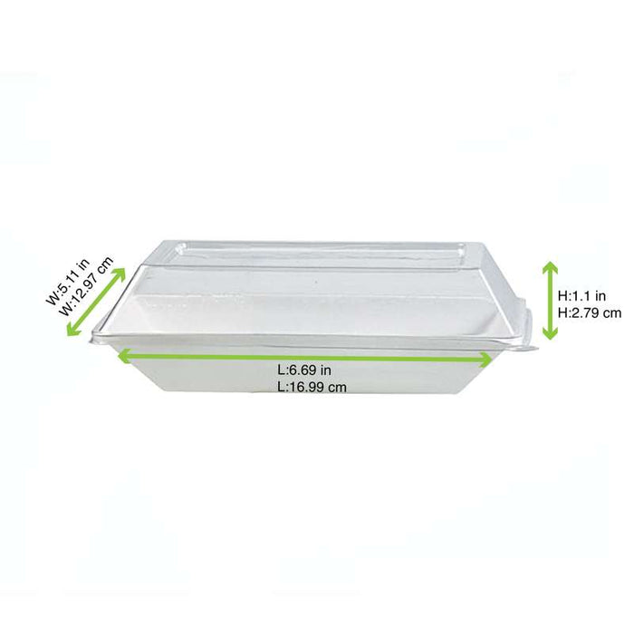 Couvercle dôme rectangulaire transparent en plastique PET  170x130mm H28mm-100Pcs