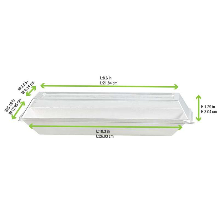 Couvercle dôme rectangulaire transparent en plastique PET  262x132mm H33mm-100Pcs