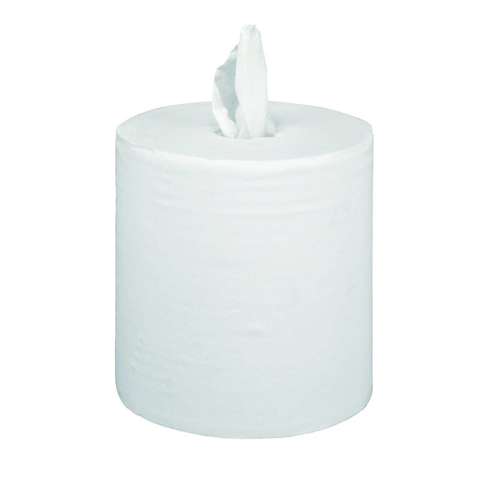 Bobine essuie-tout blanche 2 plis à dévidage central Ø190mm - 6Pcs