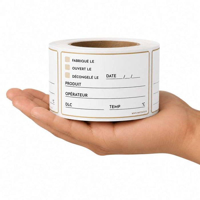 Étiquette autocollante DLC primaire et secondaire 70x40mm - 1500Pcs