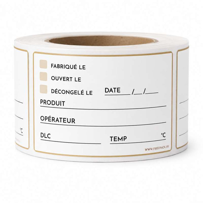 Étiquette autocollante DLC primaire et secondaire 70x40mm - 1500Pcs