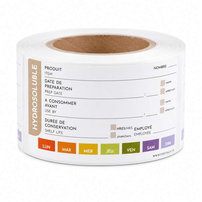 Étiquette HACCP hydrosoluble 70x40mm - 1500Pcs