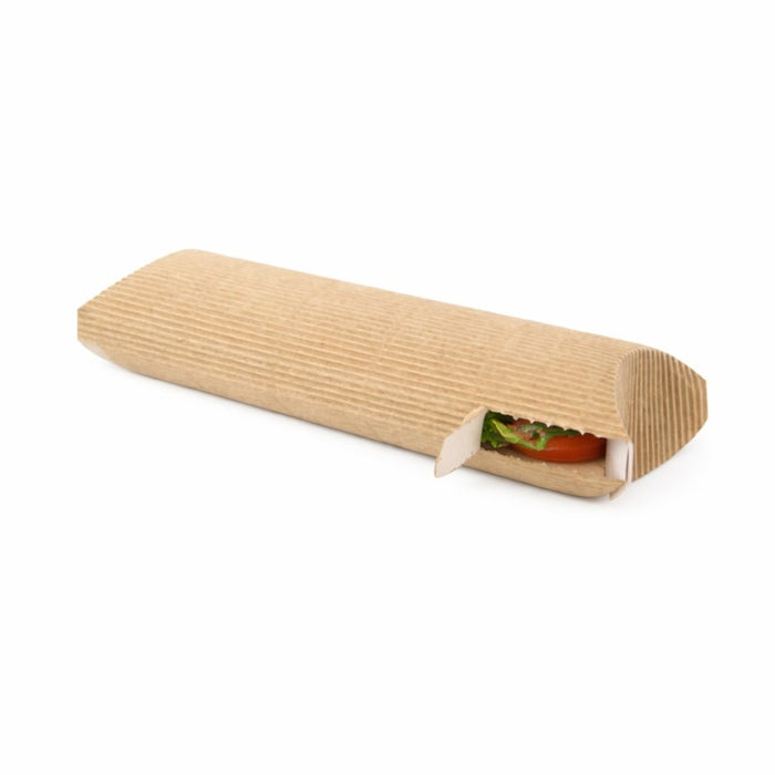 Etui carton ondulé rectangulaire pour sandwich chaud  240x100mm H58mm-450Pcs