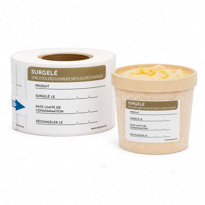 Étiquette adhésive permanente spéciale surgelés 70x40mm - 1500Pcs