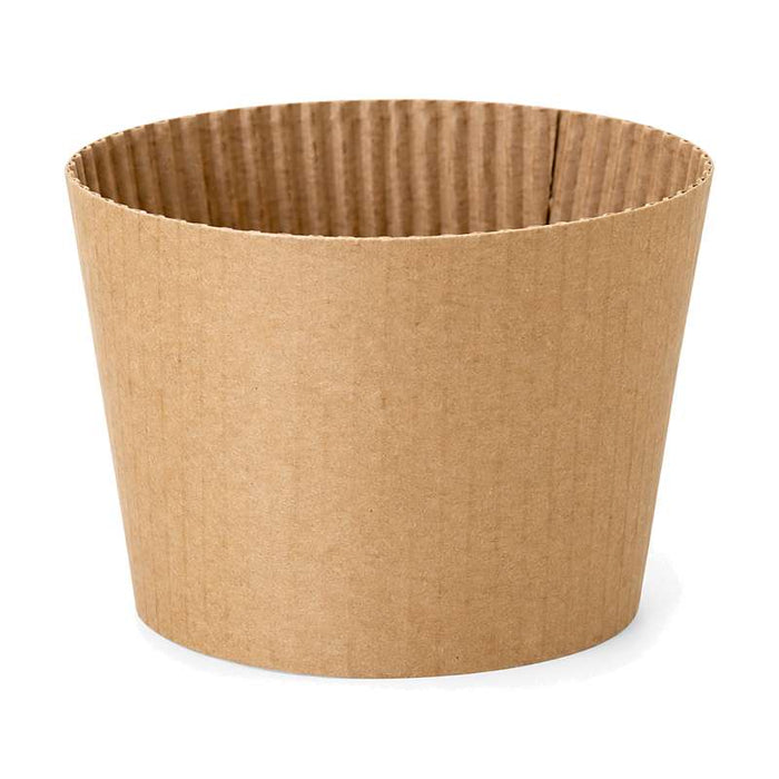 Manchon pour gobelet en carton ondulé brun 110x110mm H56mm - 1000Pcs