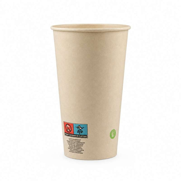 Gobelet en fibre de bambou avec laminage plastique PE   H136mm 460ml - 1000Pcs