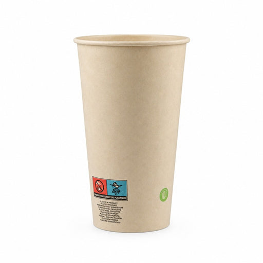 Gobelet en fibre de bambou avec laminage plastique PE   H136mm 460ml - 1000Pcs