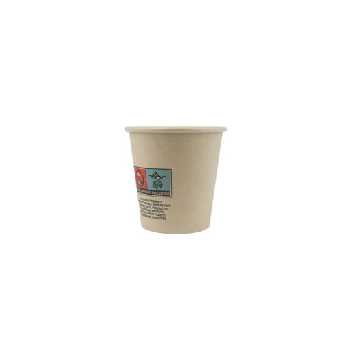 Gobelet blanc en carton fibre de bambou avec laminage plastique PE   H57mm 72ml - 1000Pcs