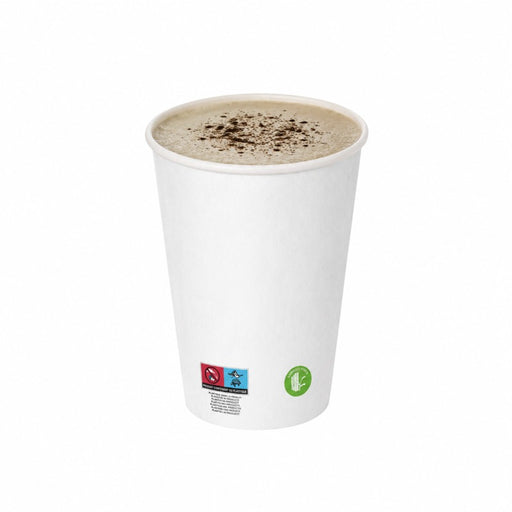 Gobelet blanc en carton fibre de bambou avec laminage plastique PE   H92mm 230ml - 1000Pcs