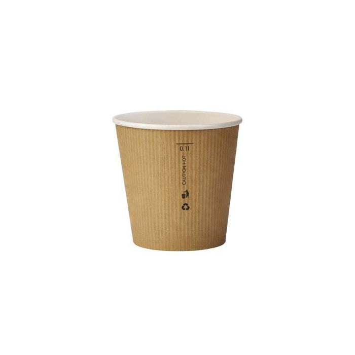 Gobelet Nature Cup en carton kraft brun strié  H60mm 120ml - 1000Pcs