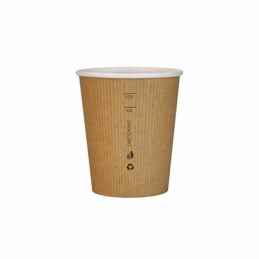 Gobelet Nature Cup en carton kraft brun strié  H92mm 230ml - 1000Pcs