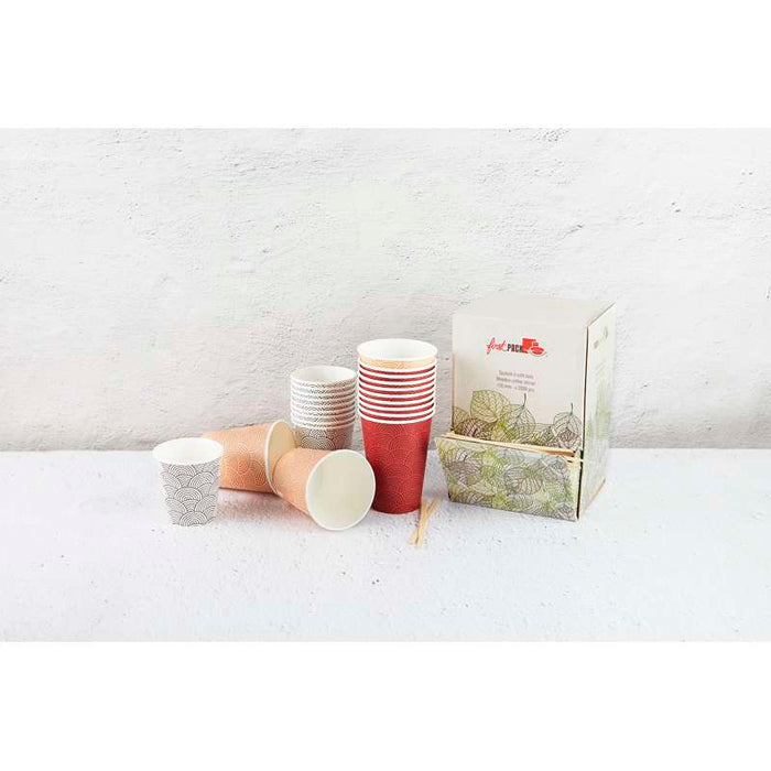 Gobelet carton décor "Tokyo" pour distributeur automatique Ø80mm H118mm 350ml - 2000Pcs