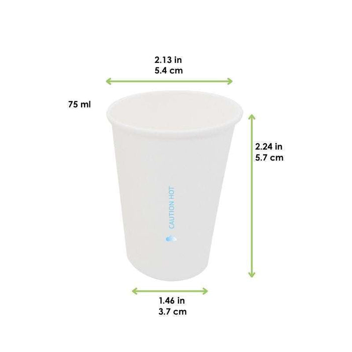 Gobelet AirCup en carton blanc  H57mm 75ml - 1000Pcs