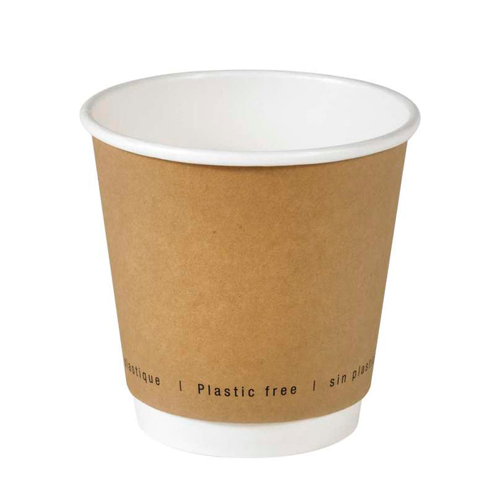 Gobelet en carton brun à double paroi sans matière plastique, Waterbased  H86mm 300ml-500Pcs