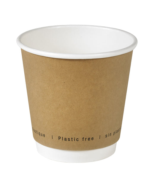 Gobelet en carton brun à double paroi sans matière plastique, Waterbased  H86mm 300ml-500Pcs