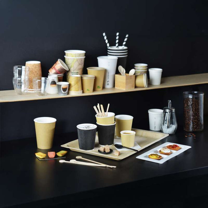 Gobelet kraft double paroi en carton sans plastique Ø90mm H110mm 350ml - 500Pcs