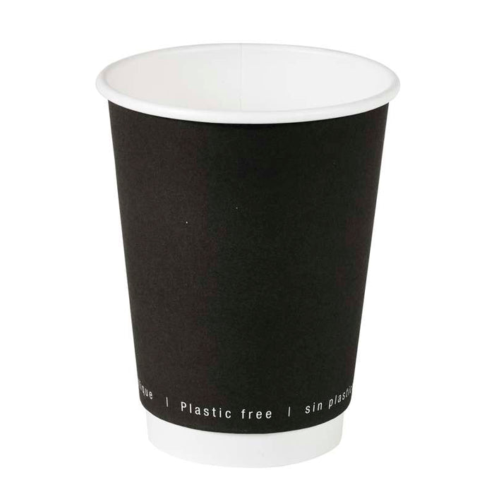 Gobelet en carton noir à double paroi sans matière plastique, Waterbased  H110mm 350ml-500Pcs