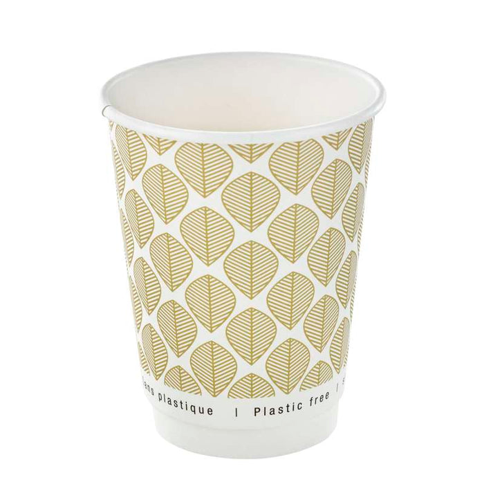 Gobelet en carton brun à double paroi sans matière plastique, Waterbased  H110mm 350ml-500Pcs