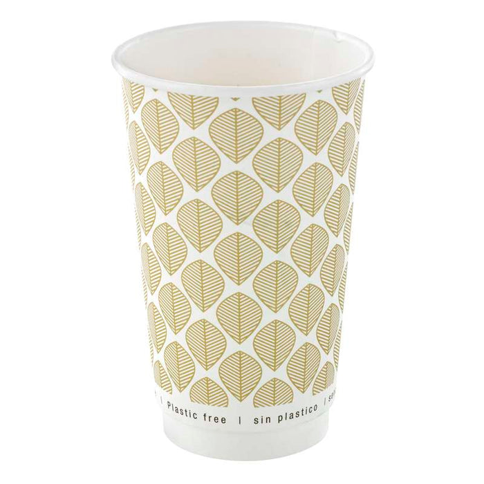 Gobelet en carton brun à double paroi sans matière plastique, Waterbased  H136mm 460ml-500Pcs