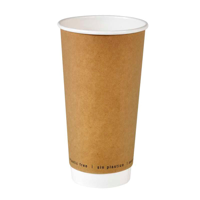 Gobelet kraft double paroi sans plastique Ø90mm H161mm 590ml - 500Pcs