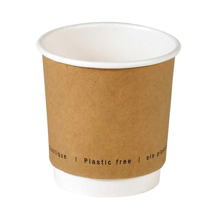 Gobelet kraft double paroi sans plastique Ø62mm H62mm 120ml - 1000Pcs