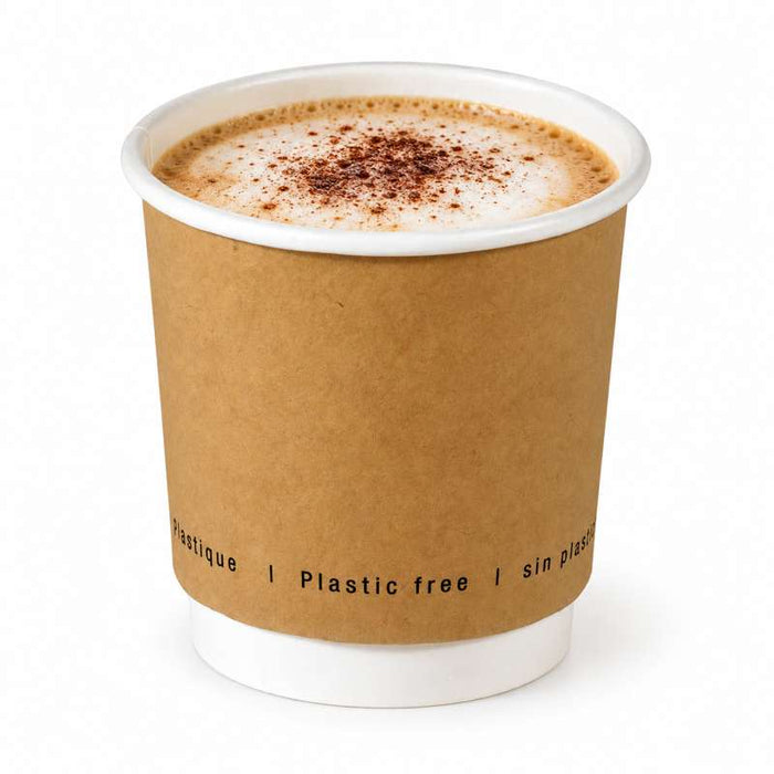 Gobelet kraft double paroi sans plastique Ø62mm H62mm 120ml - 1000Pcs