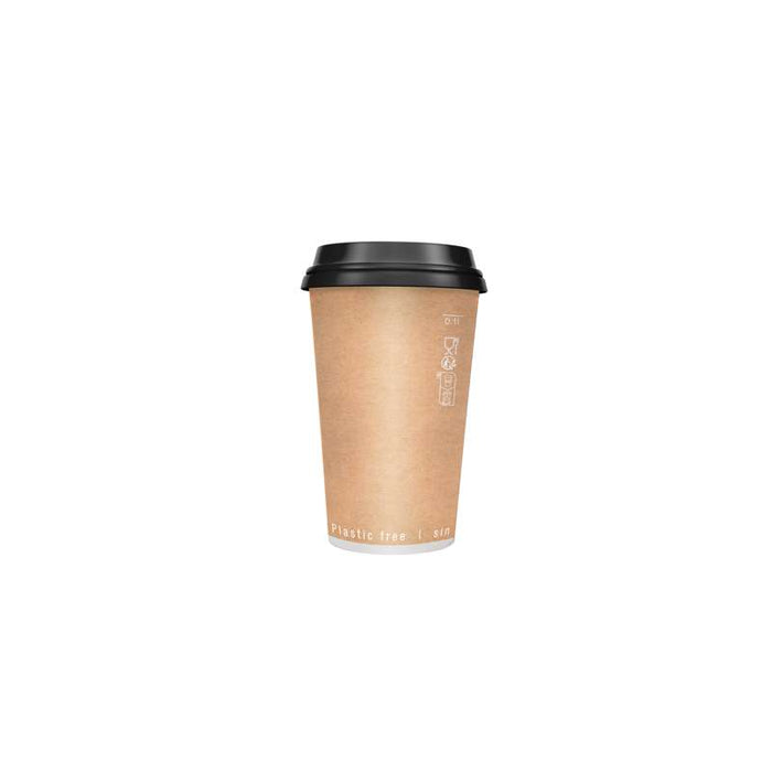 Gobelet double paroi en carton kraft laminé PLA Ø62mm H60mm 120ml - 1000Pcs