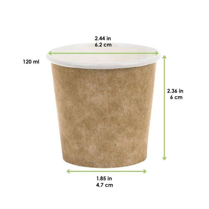 Gobelet blanc imprimé kraft   H60mm 120ml - 3000Pcs
