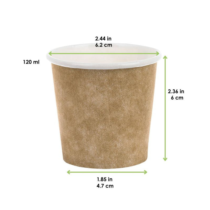 Gobelet blanc imprimé kraft   H60mm 120ml - 3000Pcs