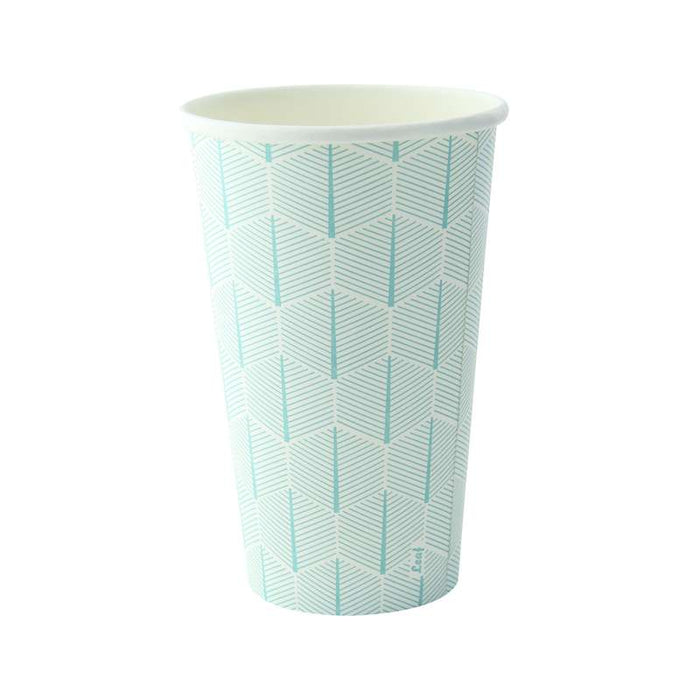 Gobelet en carton blanc décor "Leaf" Ø90mm H136mm 460ml - 1000Pcs