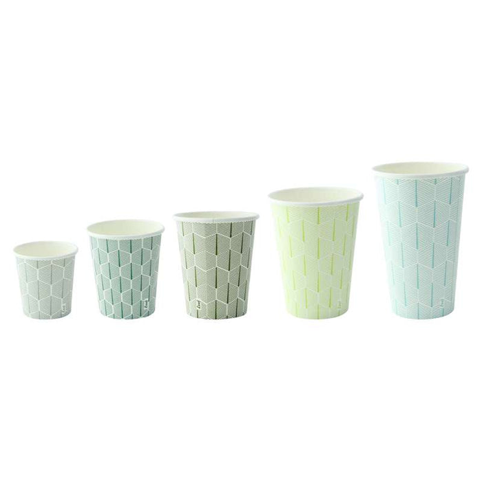 Gobelet carton blanc décor feuille  H110mm 350ml - 1000Pcs