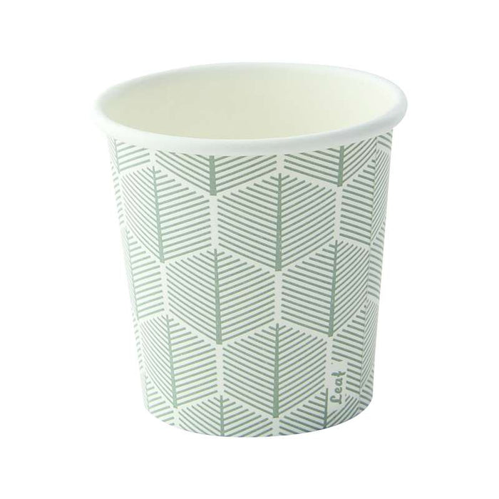 Gobelet en carton blanc décor feuille "Leaf" Ø62mm H62mm 120ml - 1000Pcs