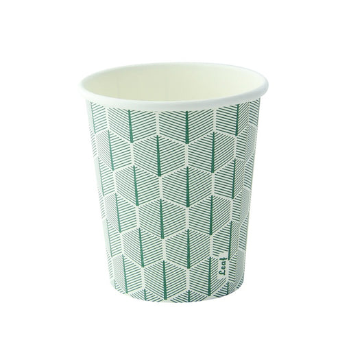 Gobelet carton blanc décor feuille  H92mm 230ml - 1000Pcs