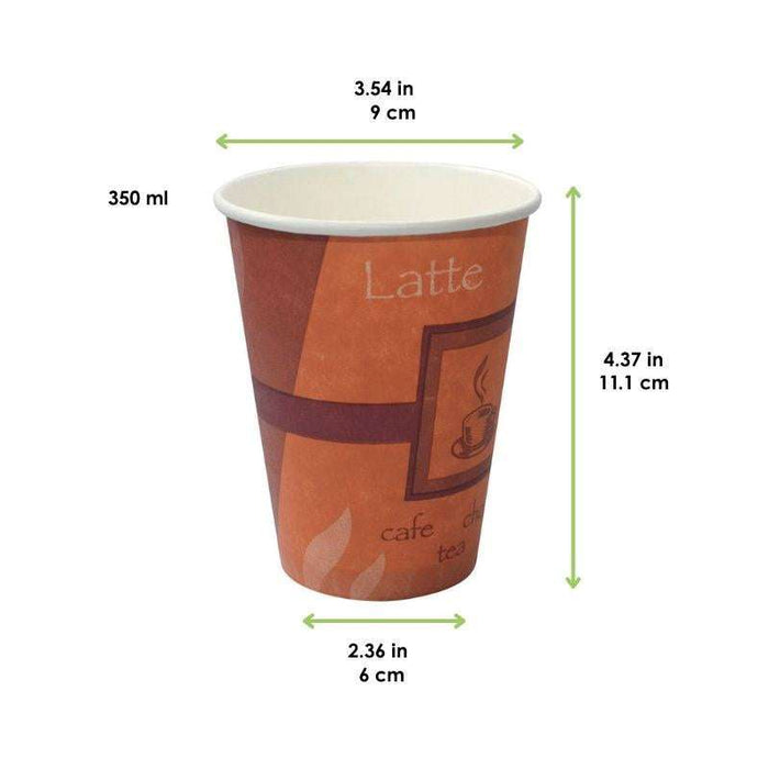 Gobelet brun en carton décor Passion  H111mm 350ml - 1000Pcs