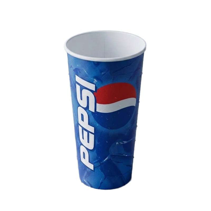 Grand gobelet en carton au décor Pepsi pour boissons fraîches 600ml - 1000Pcs