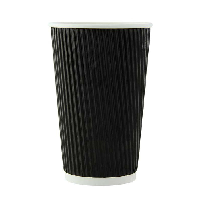 Gobelet "Rippley" noir double paroi sans plastique Ø90mm H136mm 460ml - 500Pcs