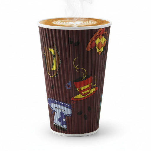 Gobelet carton double paroi décor "Tea Cup"   H135mm 400ml - 500Pcs