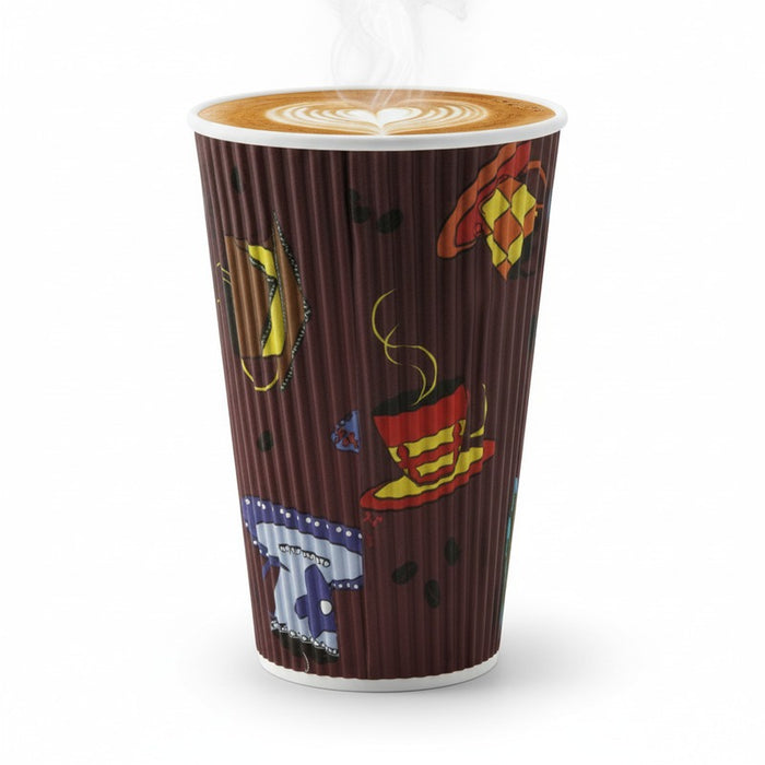 Gobelet carton double paroi décor "Tea Cup"   H135mm 400ml - 500Pcs