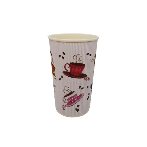 Gobelet carton double paroi décor "Tea Cup"   H135mm 400ml - 500Pcs