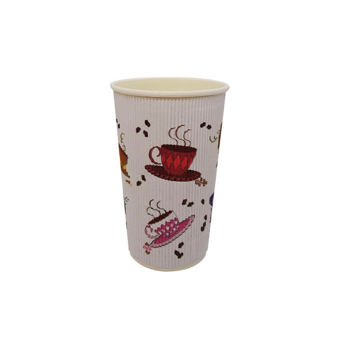 Gobelet carton double paroi décor "Tea Cup"   H135mm 400ml - 500Pcs